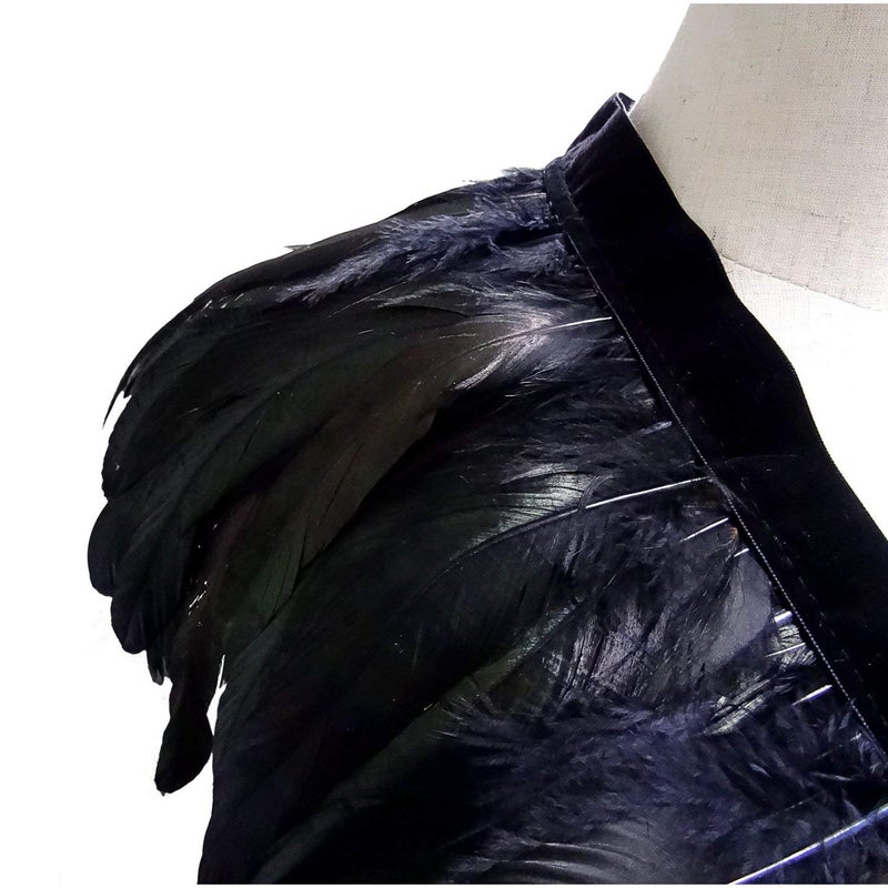L'VOW Real Black Feather Body Harness Tank Tops Halloween Party Costume (Black-003) - Image 5